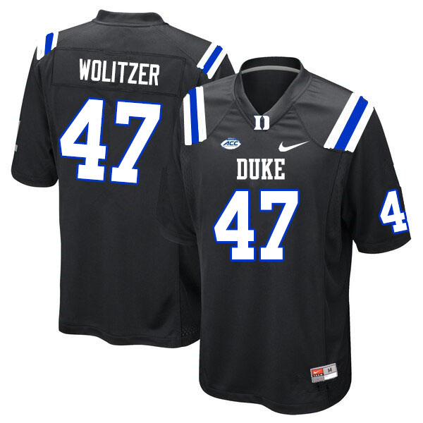Men #47 Ryan Wolitzer Duke Blue Devils College Football Jerseys Sale-Black - Click Image to Close